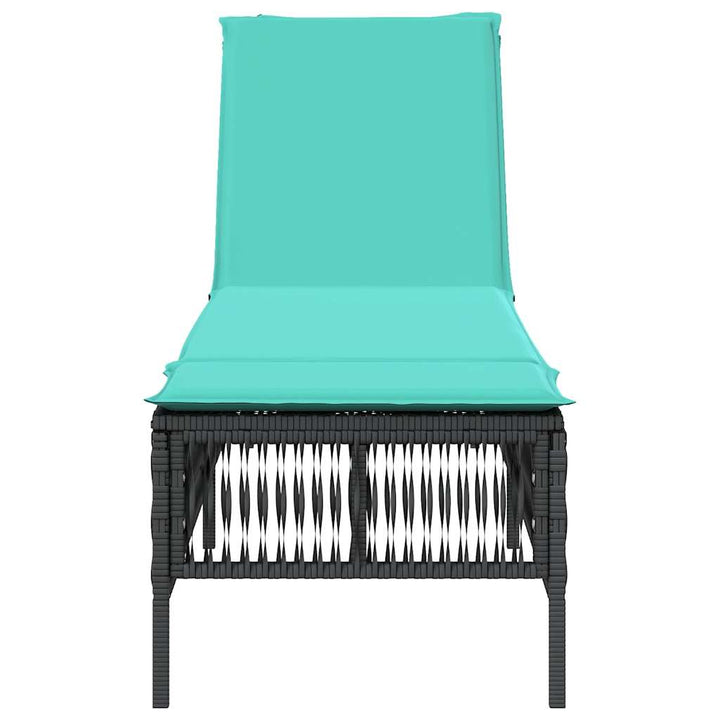 liggestol med hynde sort polyrattan