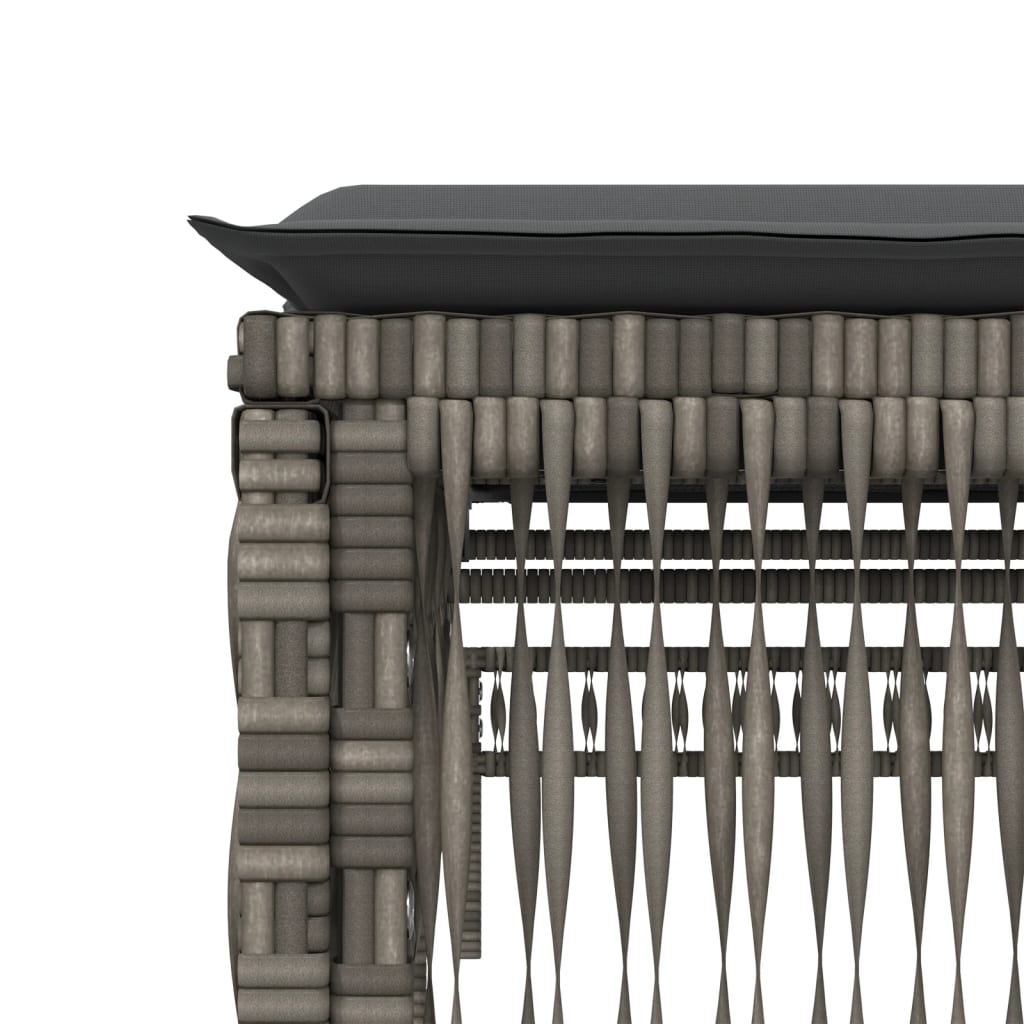 liggestole 2 stk. med bord polyrattan grå