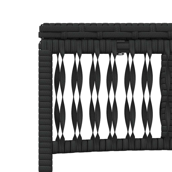 liggestole 2 stk. med bord sort polyrattan