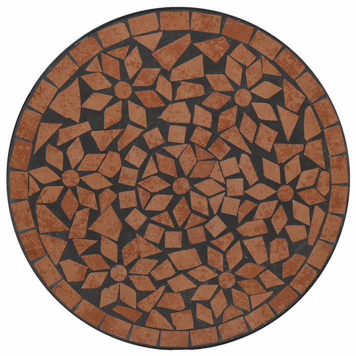 bistrobord med mosaikdesign Ø50x70 cm keramisk terrakottafarvet