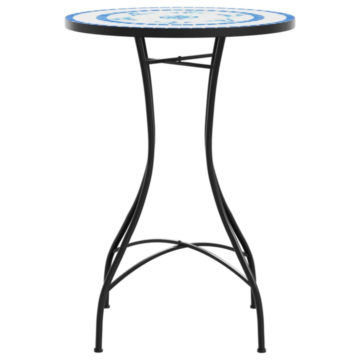 bistrobord med mosaikdesign Ø50x70 cm keramisk blå og hvid