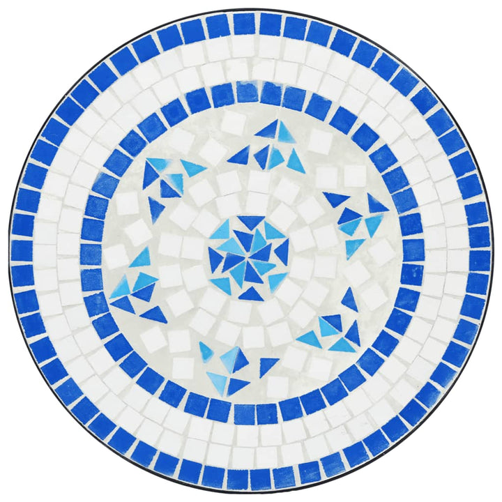 bistrobord med mosaikdesign Ø50x70 cm keramisk blå og hvid
