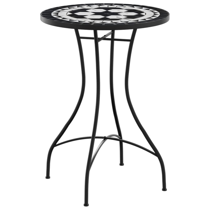 bistrobord med mosaikdesign Ø50x70 cm keramisk sort og hvid