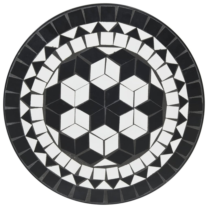 bistrobord med mosaikdesign Ø50x70 cm keramisk sort og hvid