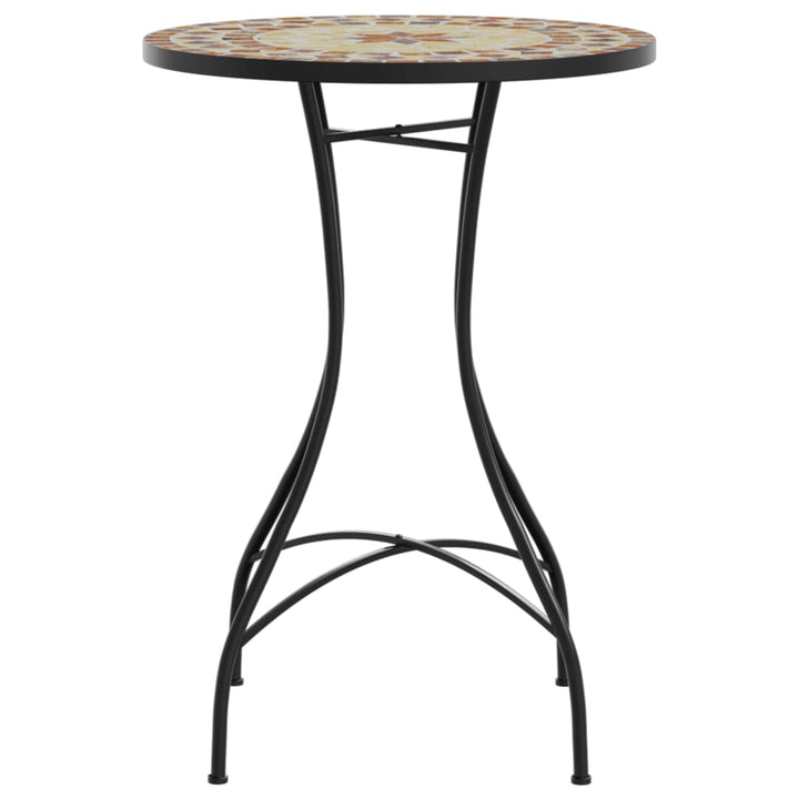 bistrobord mosaikdesign Ø50x70 cm keramik terracotta og hvid
