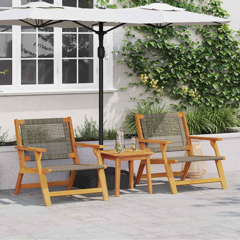 Havemøbler 2 pcs Grå 67 x 78 x 73 cm Massivt Akacietræ