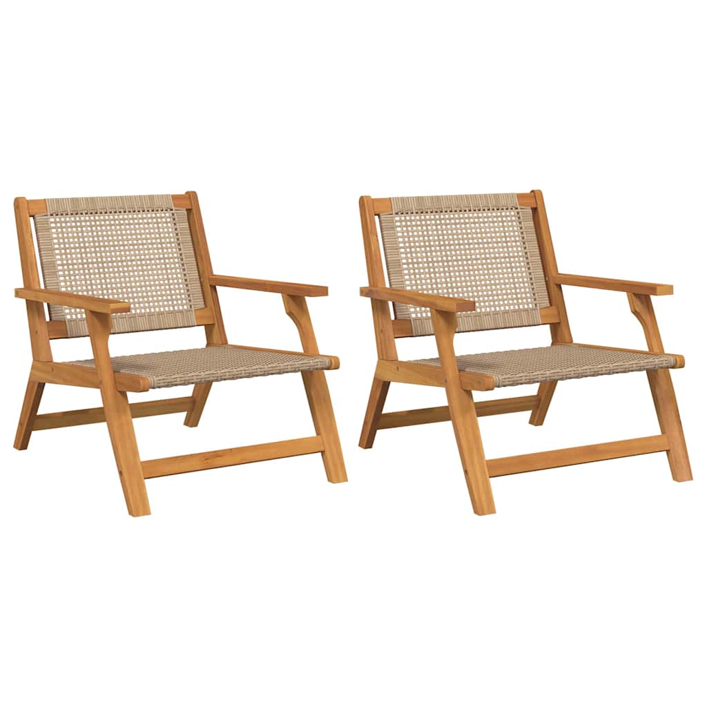 Havemøbler 2 pcs Beige 67 x 78 x 73 cm Massivt Akacietræ