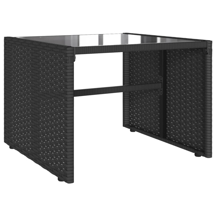 sofasæt til haven 4 dele med hynder polyrattan sort