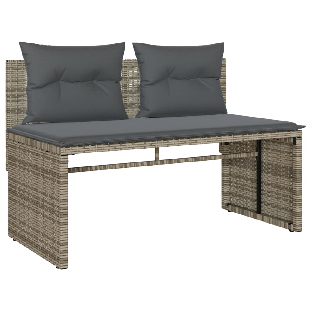sofasæt til haven 4 dele med hynder polyrattan grå