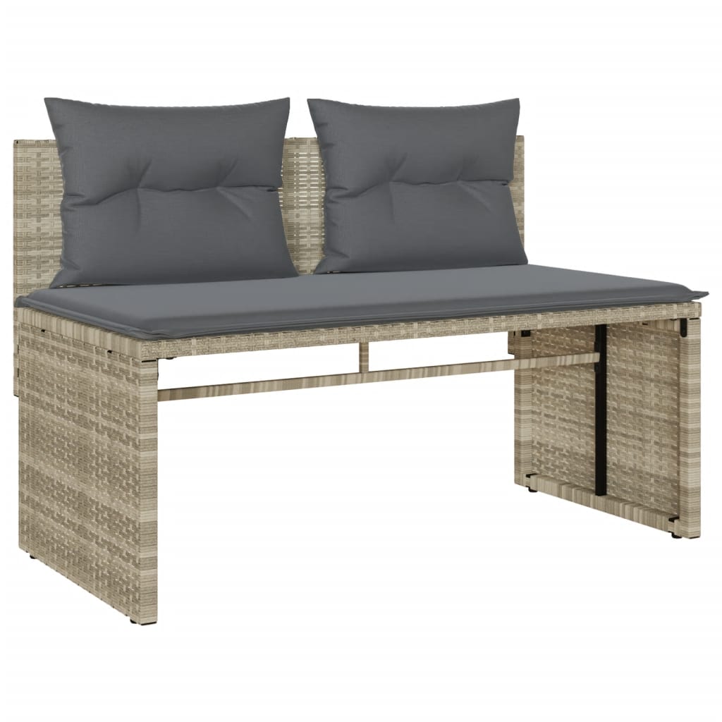 sofasæt til haven 4 dele med hynder polyrattan lysegrå