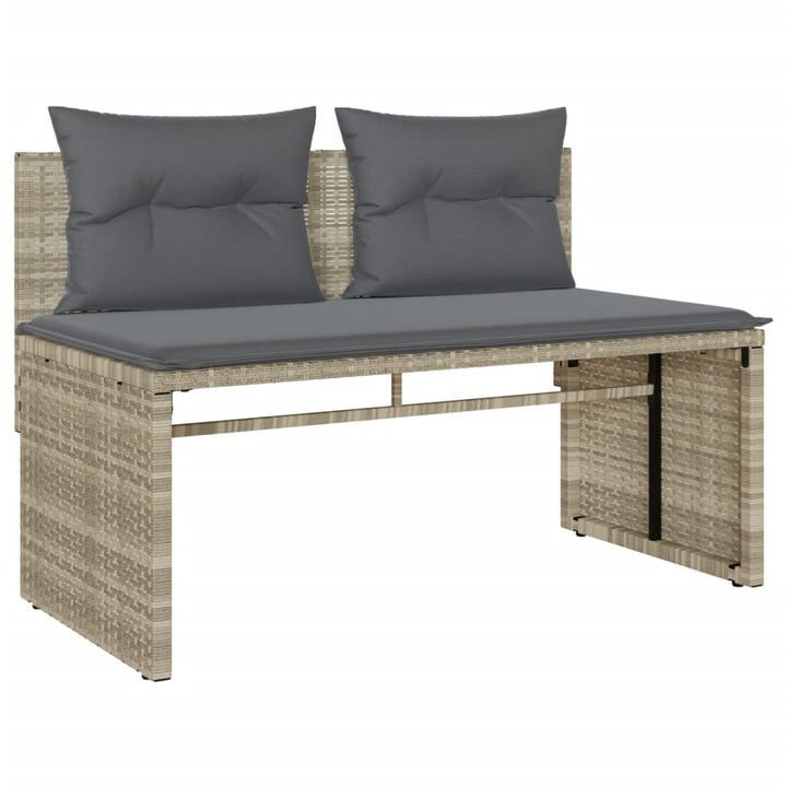 sofasæt til haven 4 dele med hynder polyrattan lysegrå