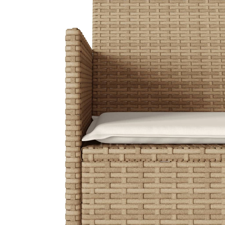2-personers havesofa med bord og hynder polyrattan beige