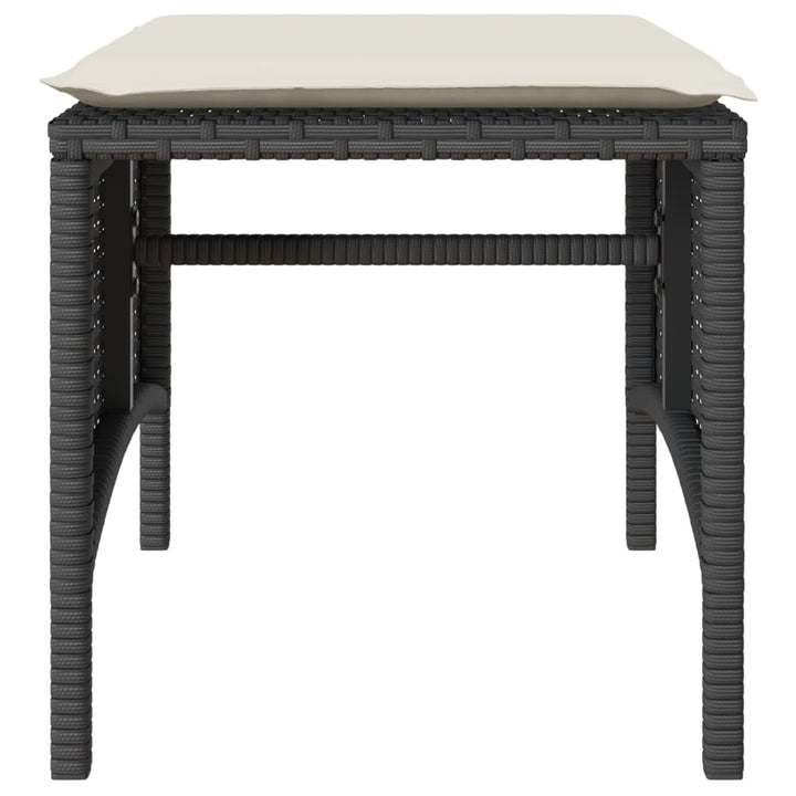 2-personers havesofa med bord og skamler polyrattan sort