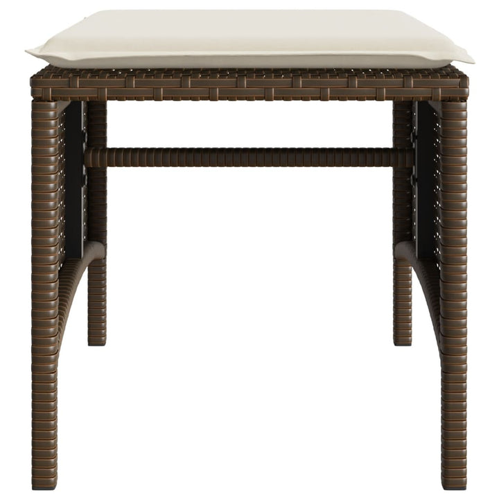 2-personers havesofa med bord og skamler polyrattan brun