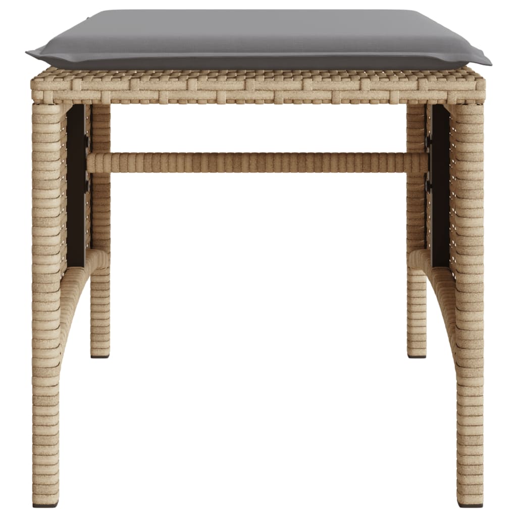 2-personers havesofa med bord og skamler polyrattan beige