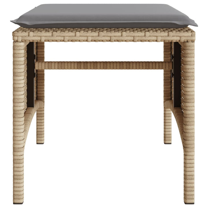 2-personers havesofa med bord og skamler polyrattan beige