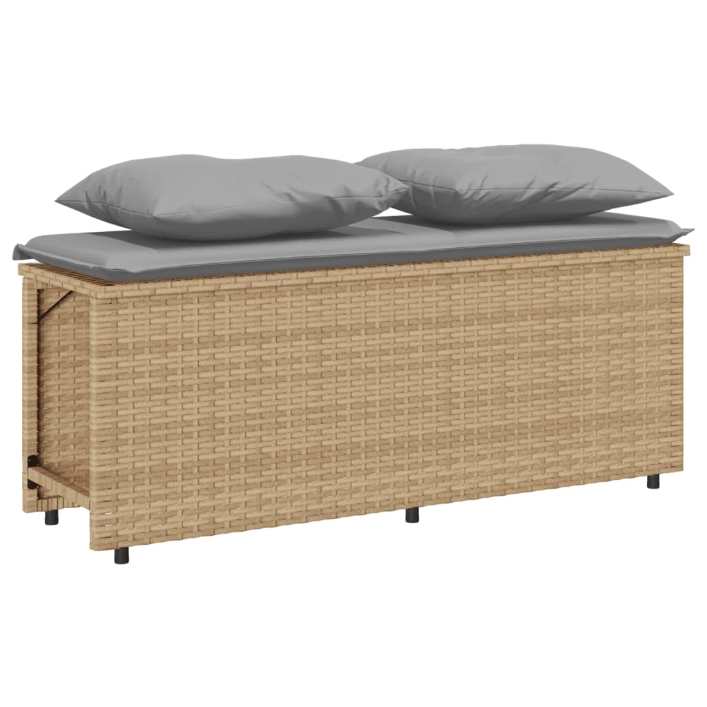 spisebordssæt til haven 3 dele med hynder polyrattan beige