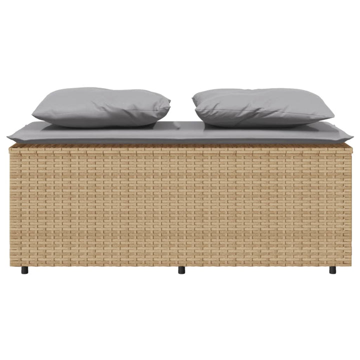 spisebordssæt til haven 3 dele med hynder polyrattan beige