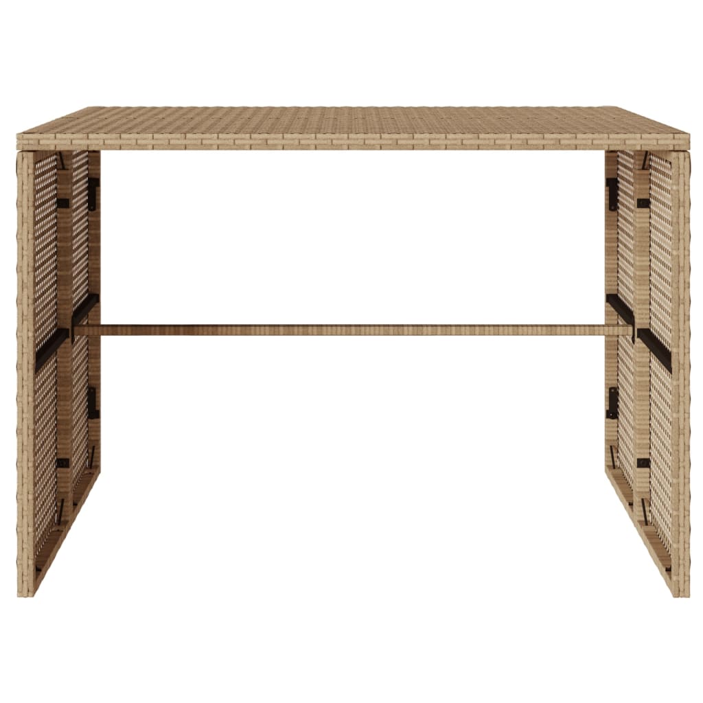 spisebordssæt til haven 3 dele med hynder polyrattan beige