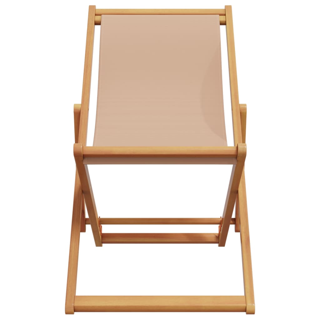 strandstol foldbar massivt eukalyptustræ og stof gråbrun