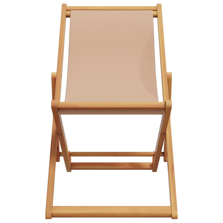 strandstol foldbar massivt eukalyptustræ og stof gråbrun