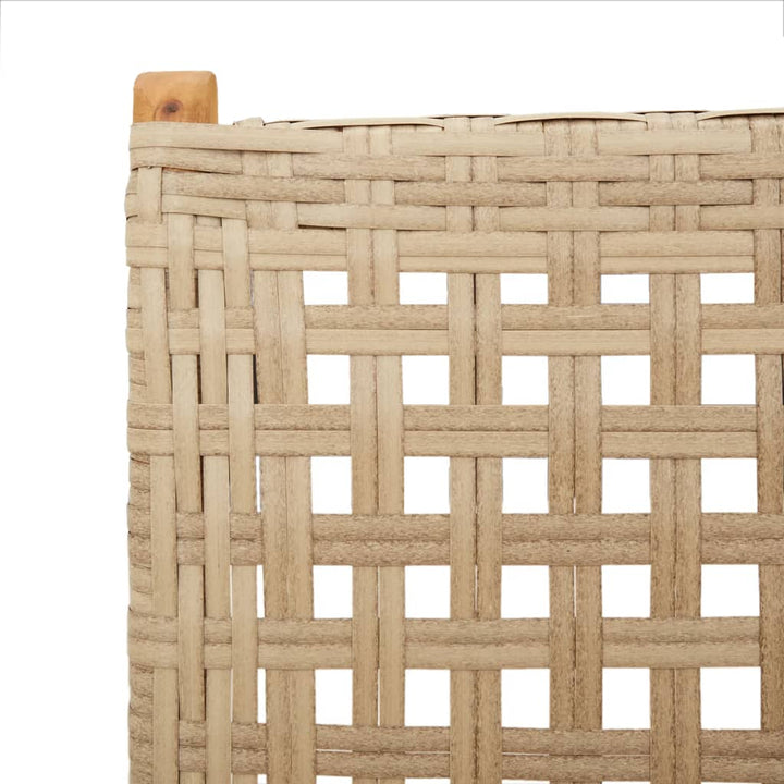 Klapstole 2 stk. beige massivt træ akacie og polyrattan