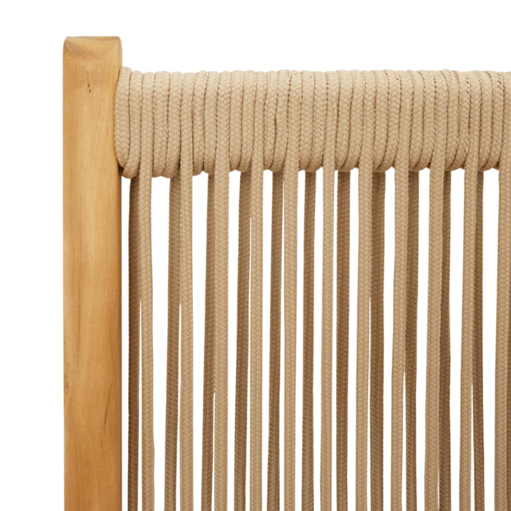 havestole 2 stk. massivt akacietræ og polypropylen beige