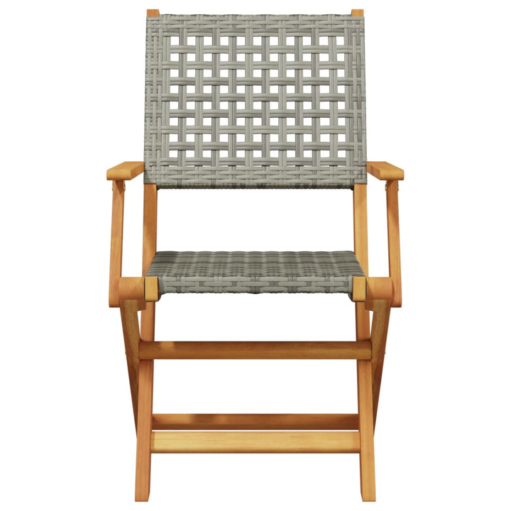 havestole 2 stk. massivt akacietræ og polyrattan grå