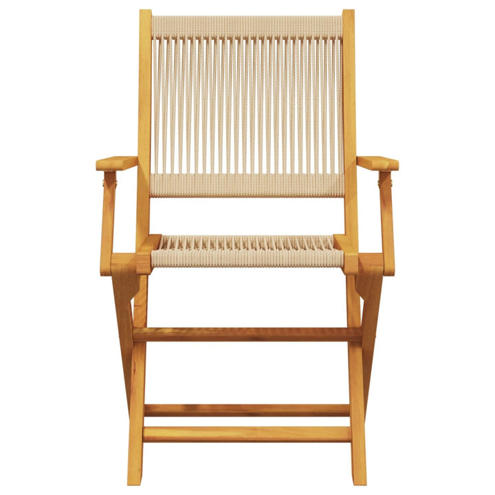 havestole 2 stk. massivt akacietræ og polypropylen beige
