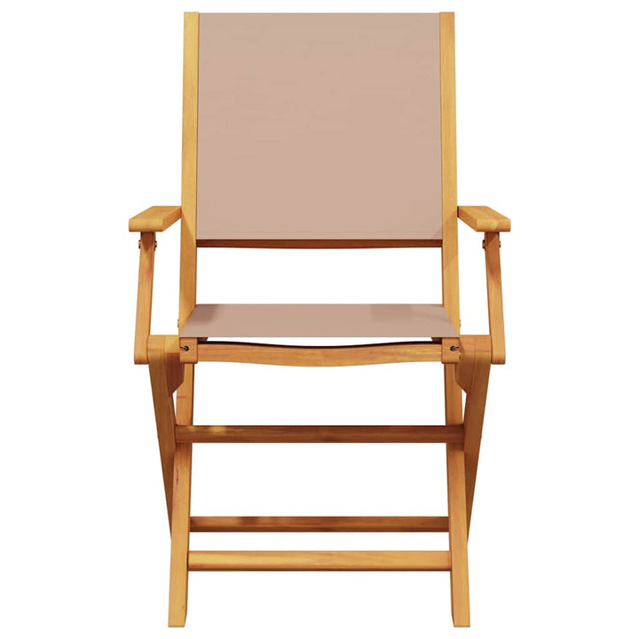 Klapstole 2 stk. taupe massivt træ akacie og stof