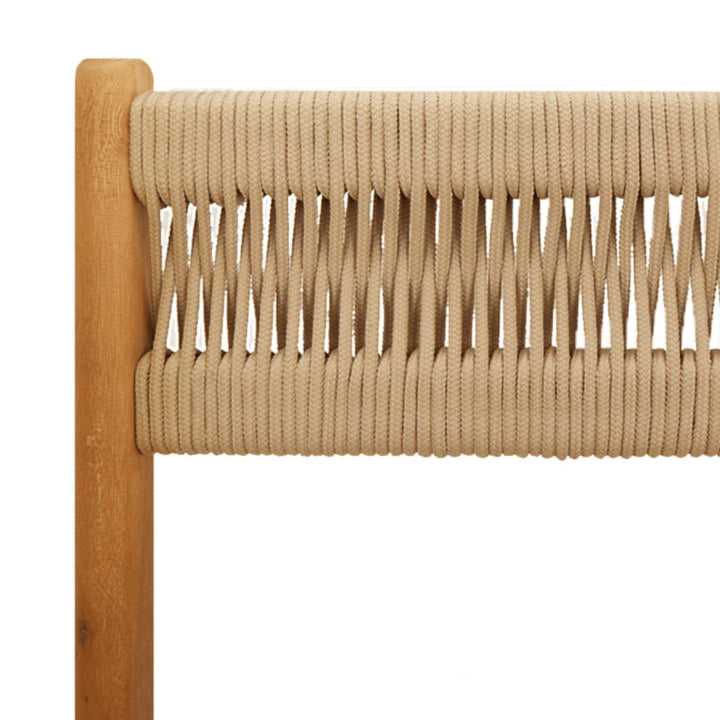 Klapstole 2 stk. beige massivt træ akacie og reb