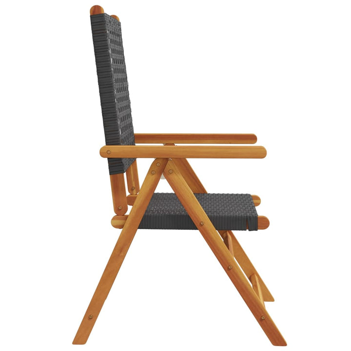 havestole 2 stk. massivt akacietræ og polyrattan sort