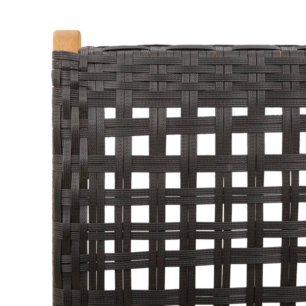 Klapstole 2 stk. sort massivt træ akacie og polyrattan