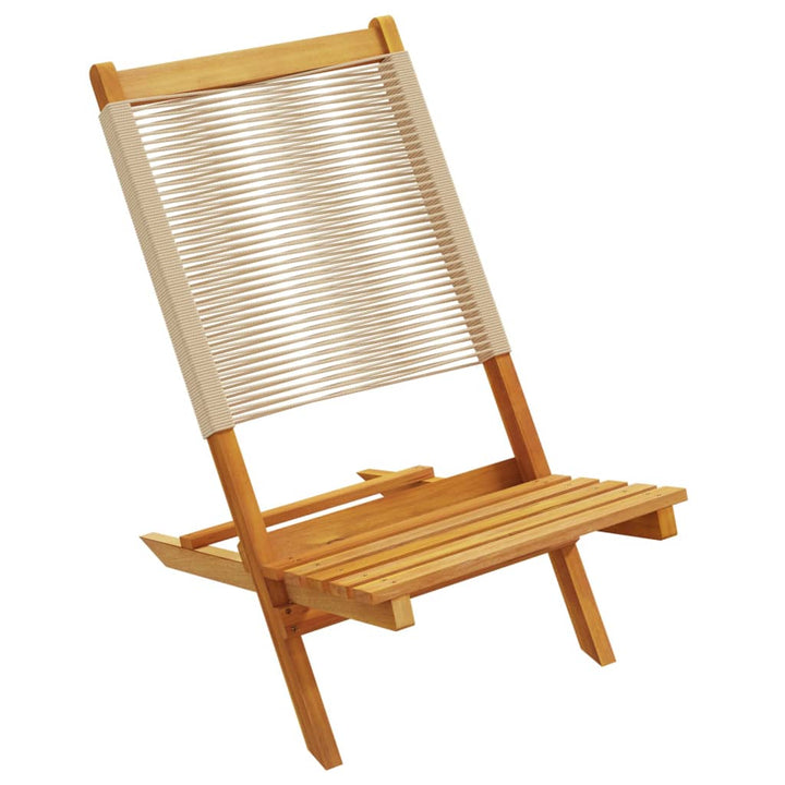 havestole 2 stk. massivt akacietræ og polypropylen beige