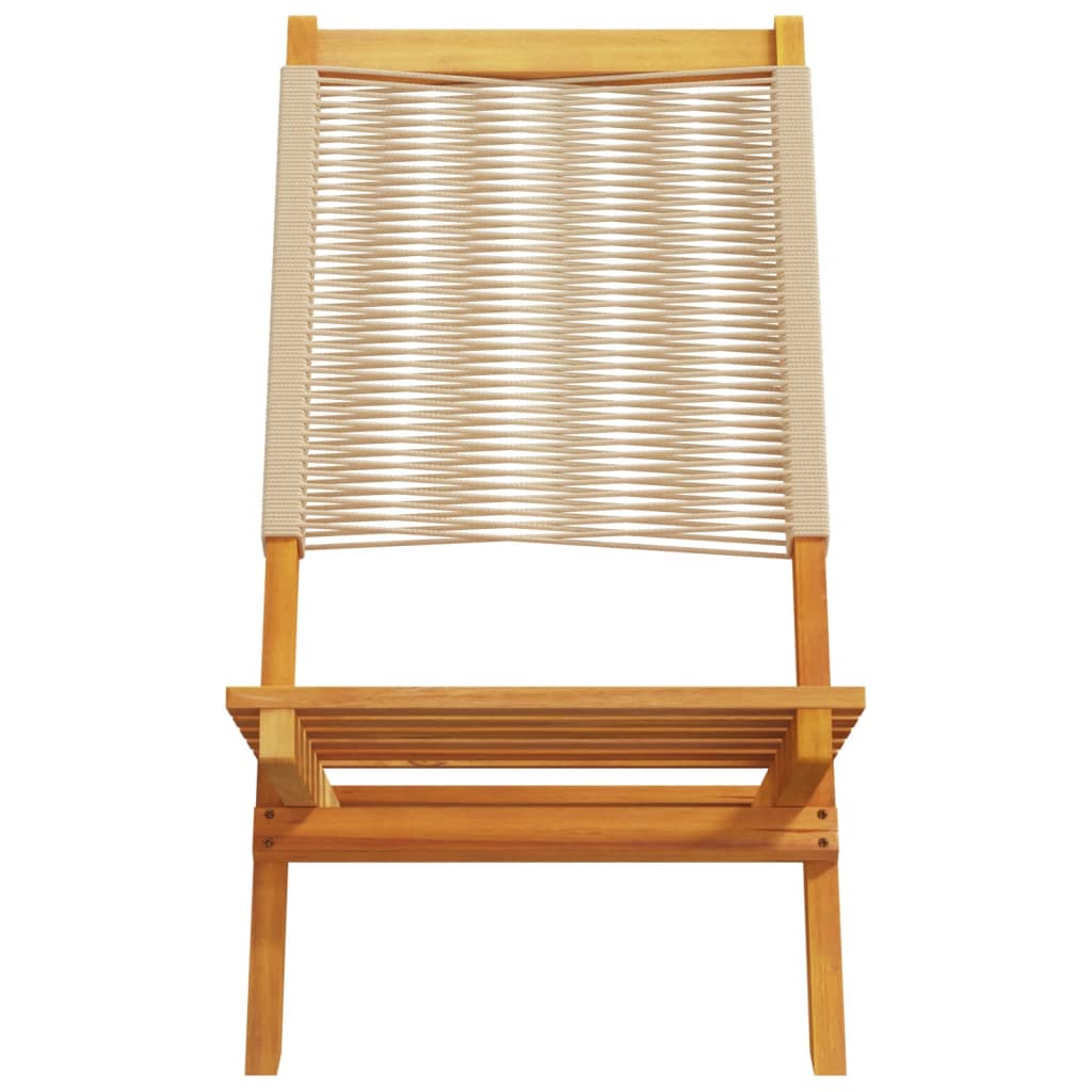 havestole 2 stk. massivt akacietræ og polypropylen beige