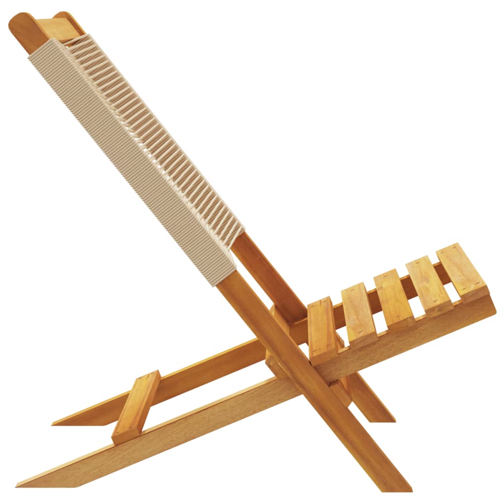 havestole 2 stk. massivt akacietræ og polypropylen beige