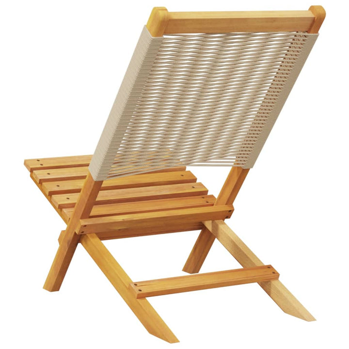 havestole 2 stk. massivt akacietræ og polypropylen beige