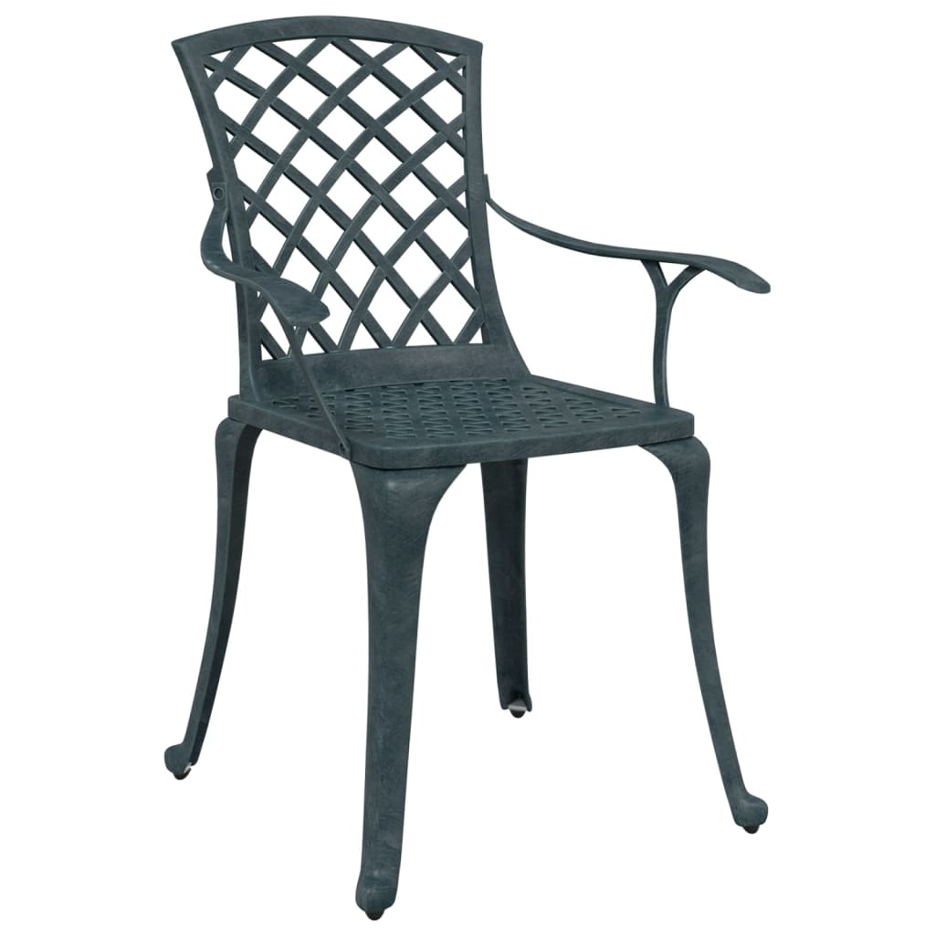 havestole 2 stk. støbt aluminium grøn