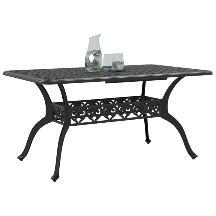 havebord 150x90x72 cm støbt aluminium sort