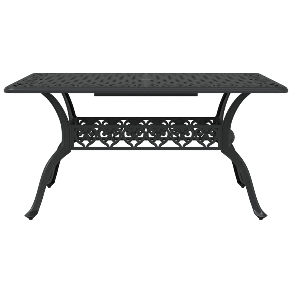 havebord 150x90x72 cm støbt aluminium sort