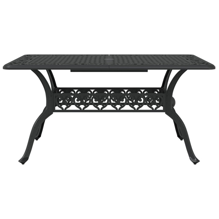 havebord 150x90x72 cm støbt aluminium sort
