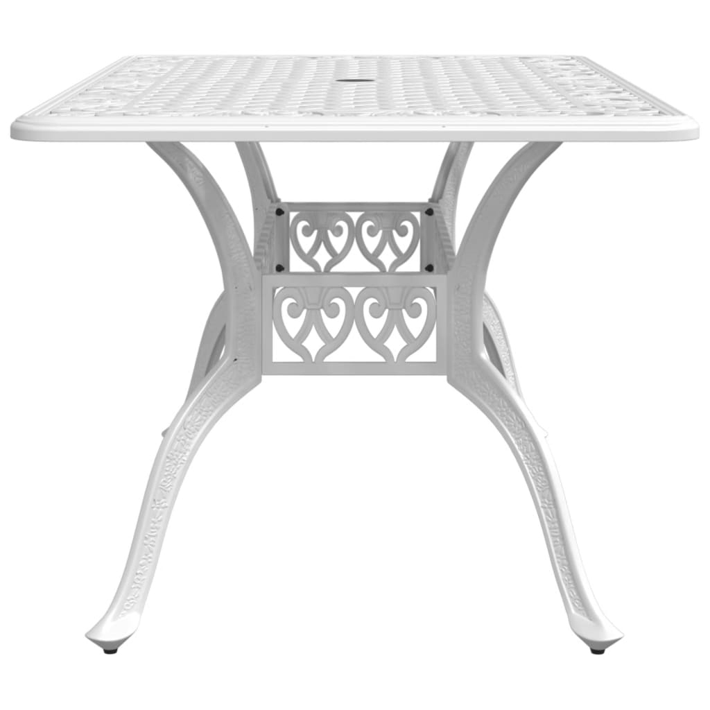 havebord 150x90x72 cm støbt aluminium hvid