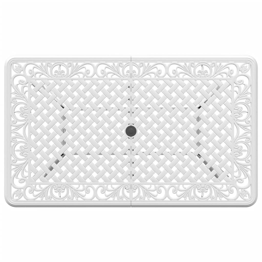 havebord 150x90x72 cm støbt aluminium hvid