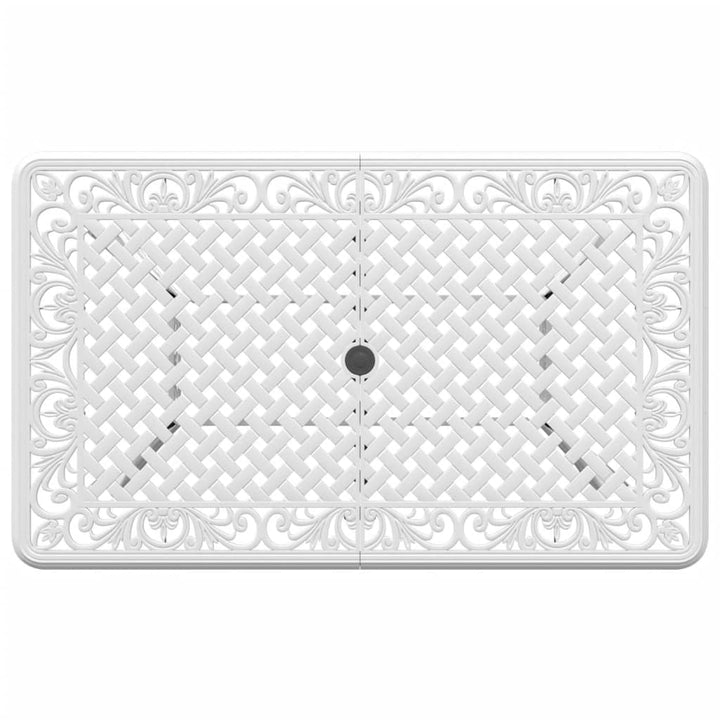 havebord 150x90x72 cm støbt aluminium hvid