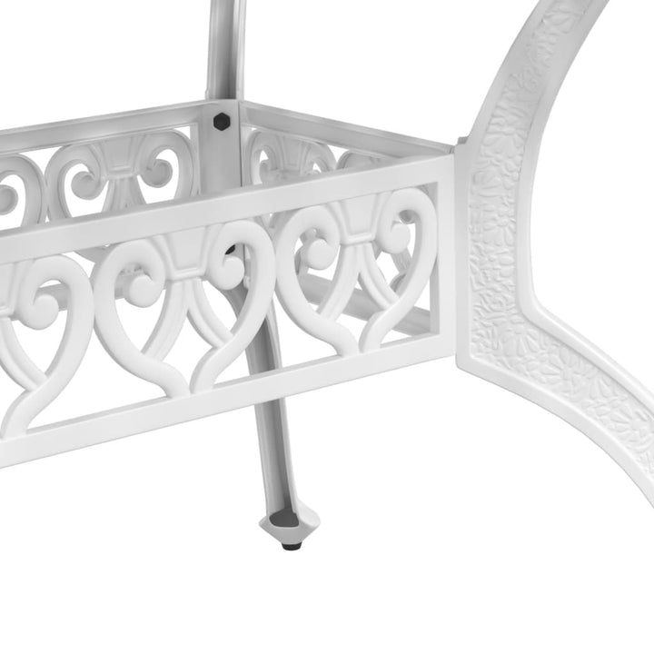 havebord 150x90x72 cm støbt aluminium hvid