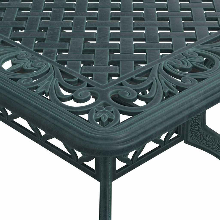 havebord 150x90x72 cm støbt aluminium grøn