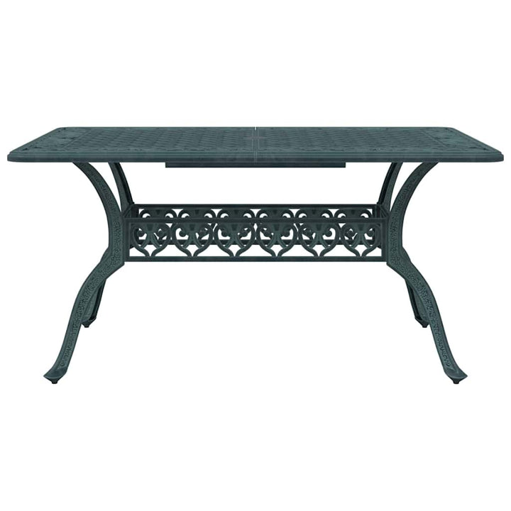 havebord 150x90x72 cm støbt aluminium grøn
