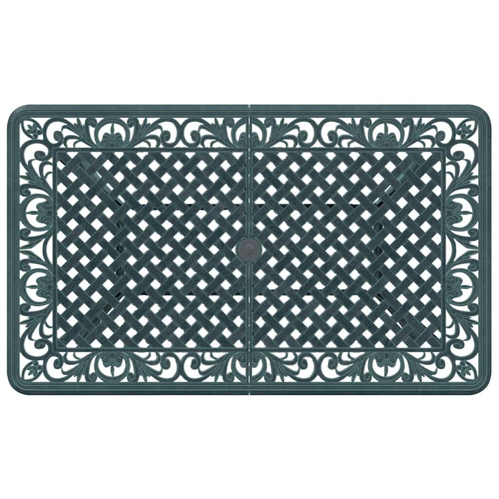 havebord 150x90x72 cm støbt aluminium grøn