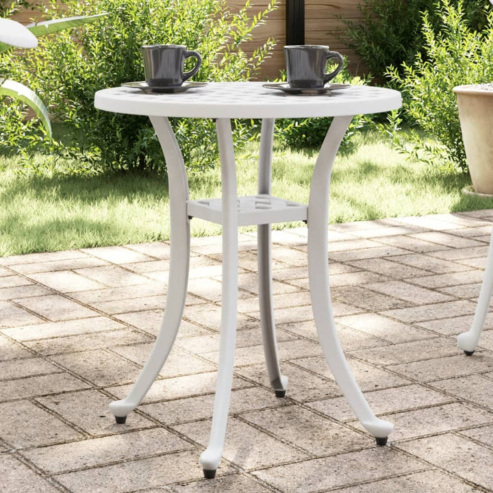 havebord Ø48x53 cm støbt aluminium hvid