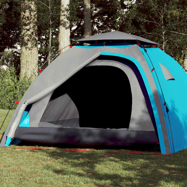 4-personers campingtelt quick-release blå